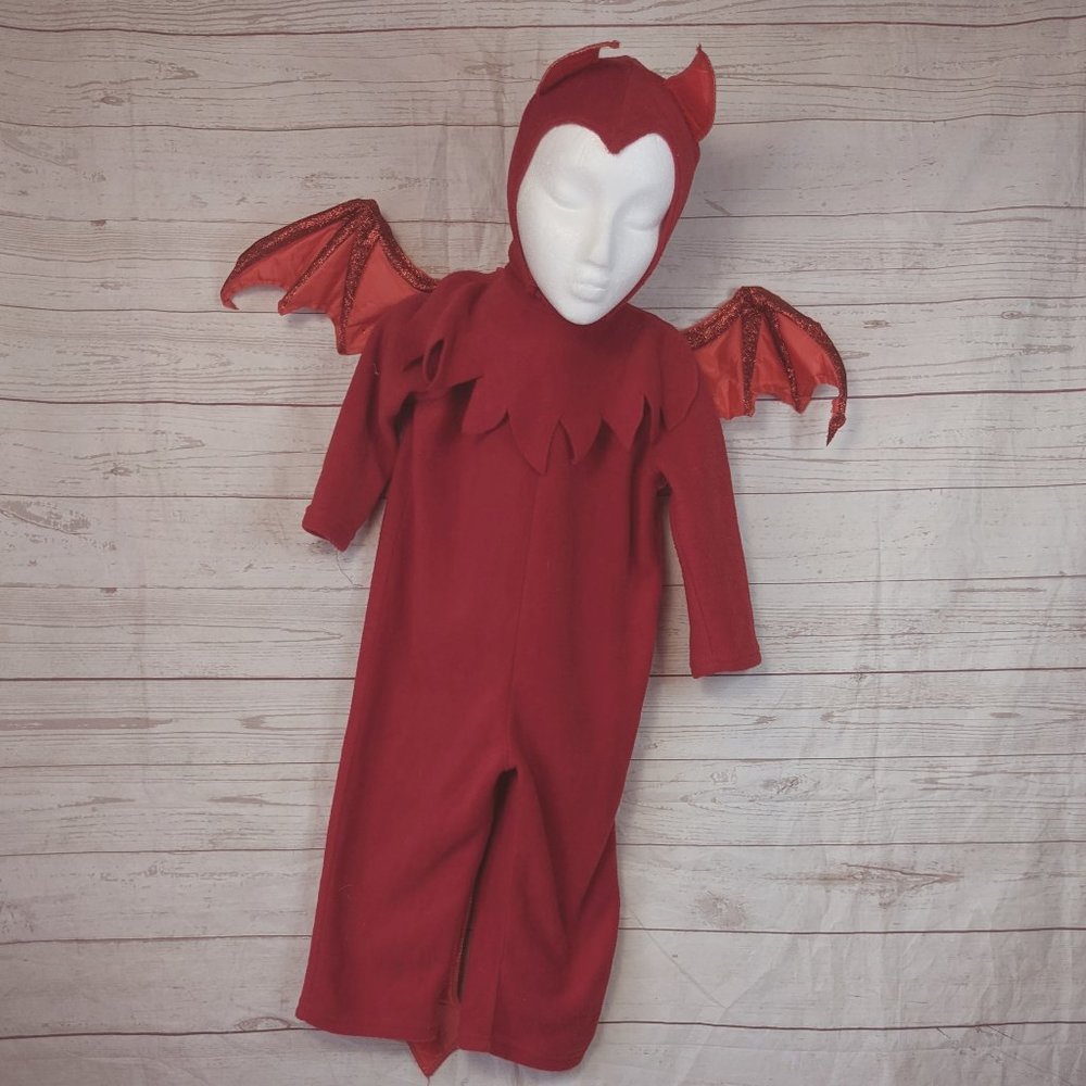 Toddler Fleece Hooded Jumpsuit Devil Costume